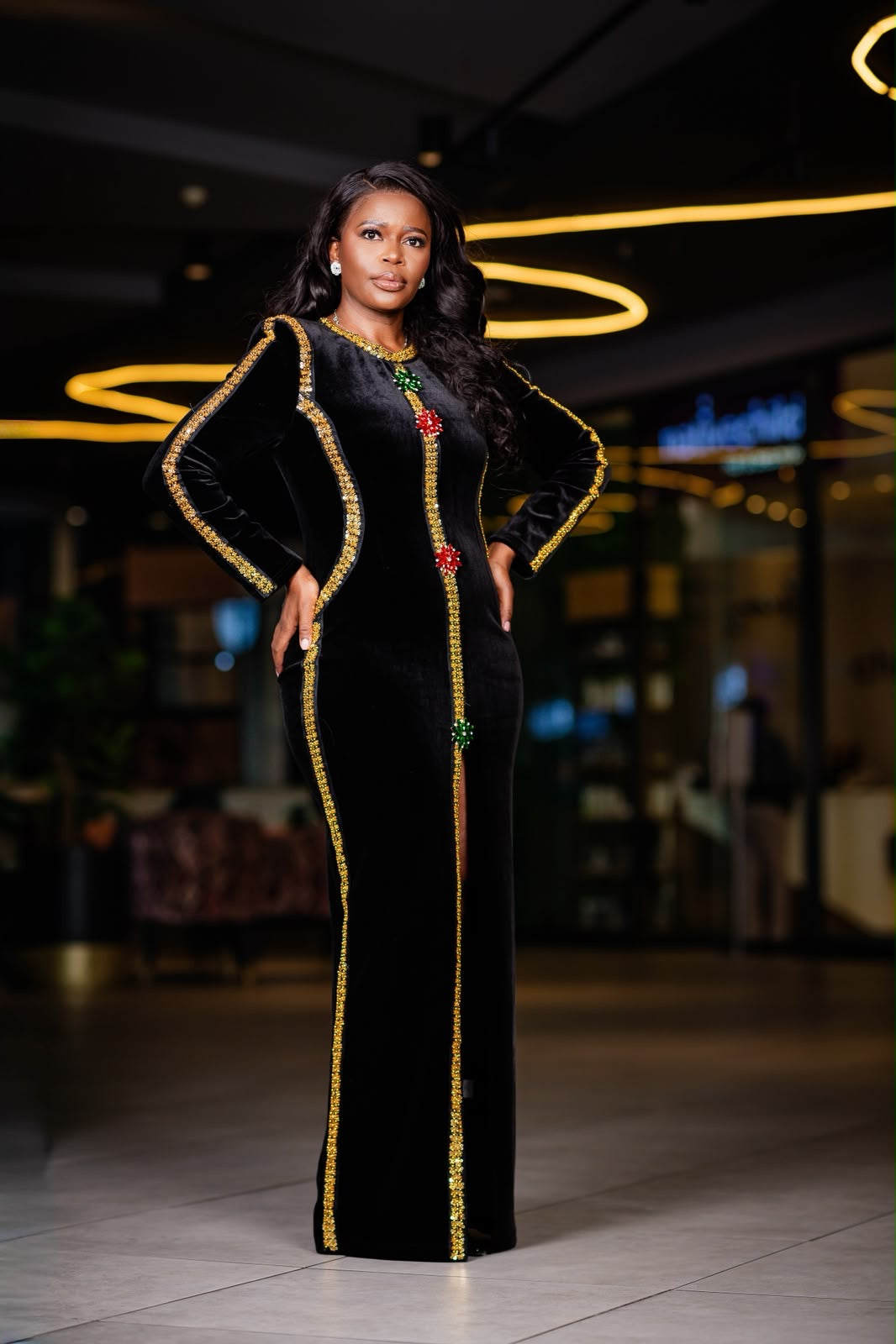 Noir Regal Velvet Gown