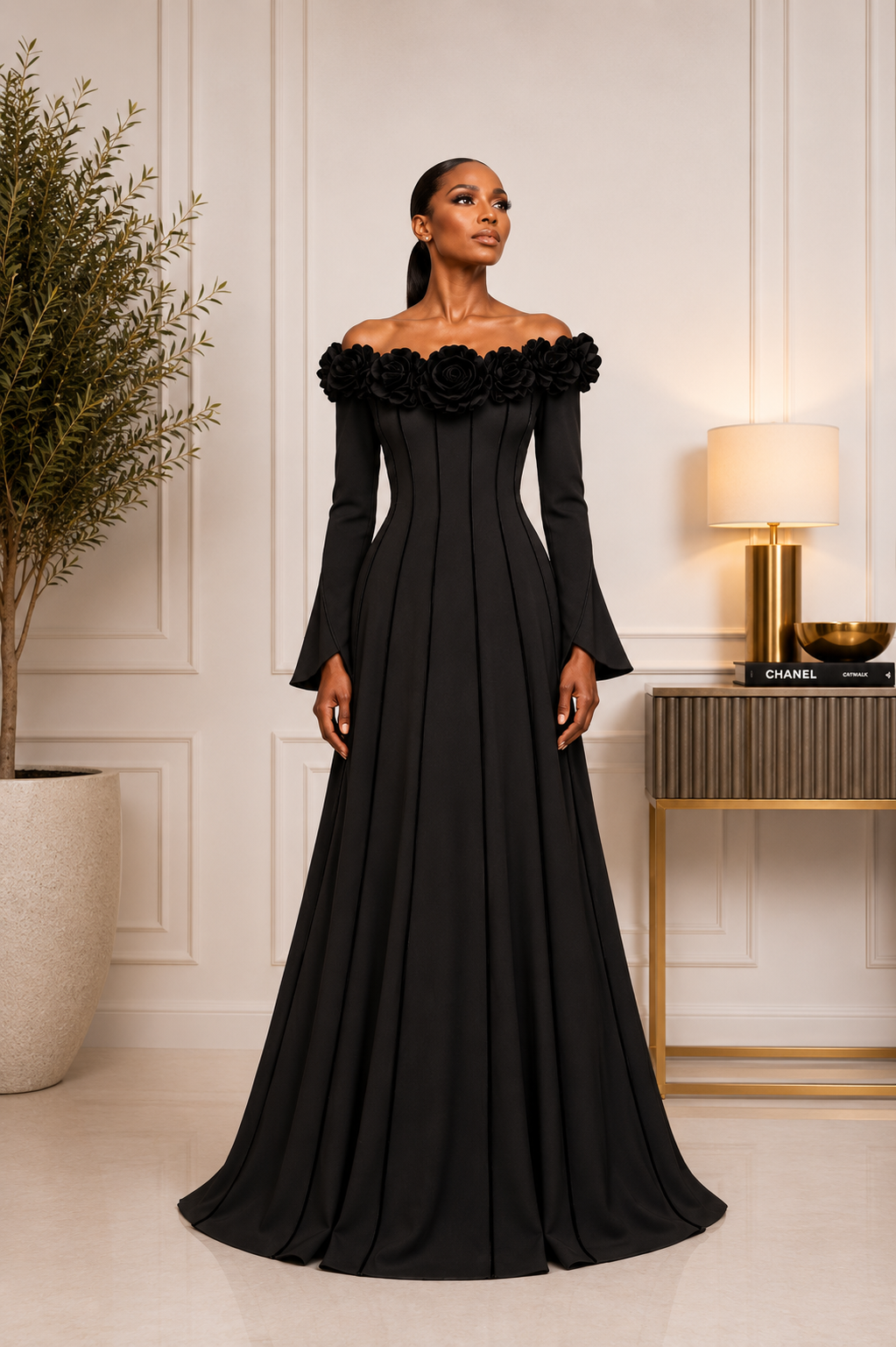 Midnight Rose Couture Gown