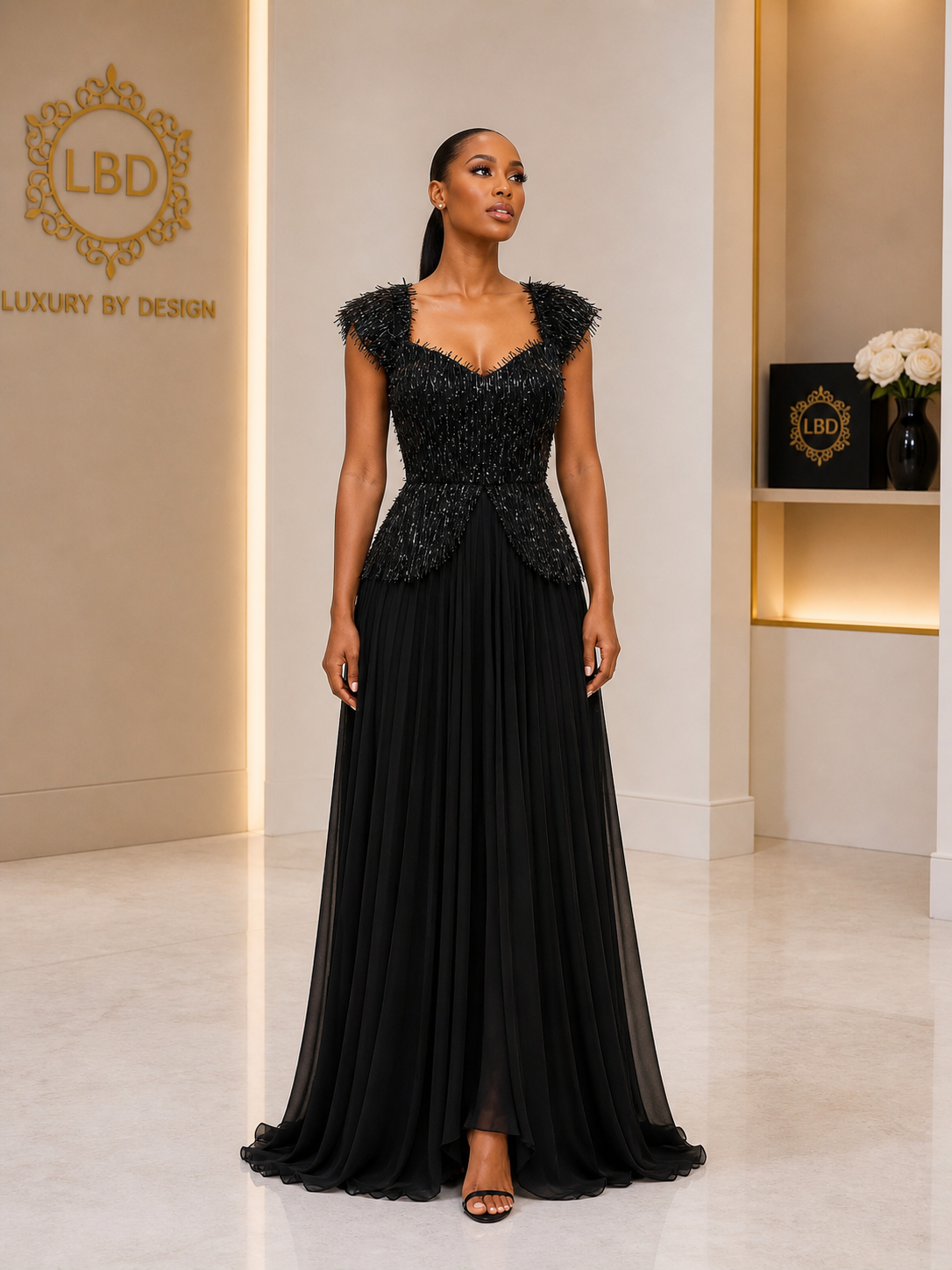 Midnight Royale Beaded Gown