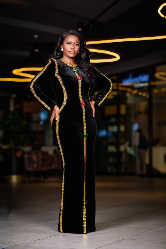Noir Regal Velvet Gown