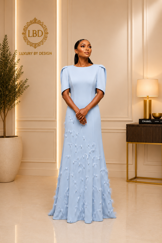 Celeste Feather Elegance Gown
