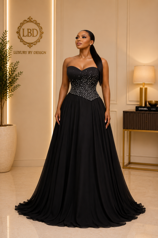 Midnight Royale Embellished Ball Gown