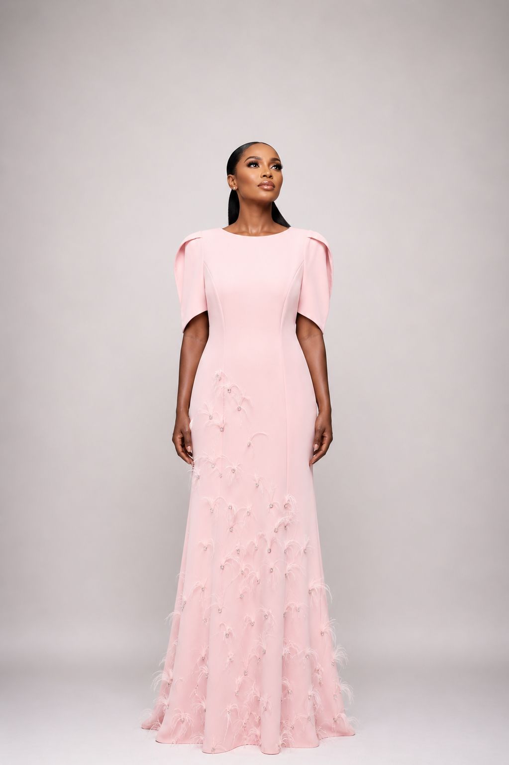 Blush Feather Grace Gown