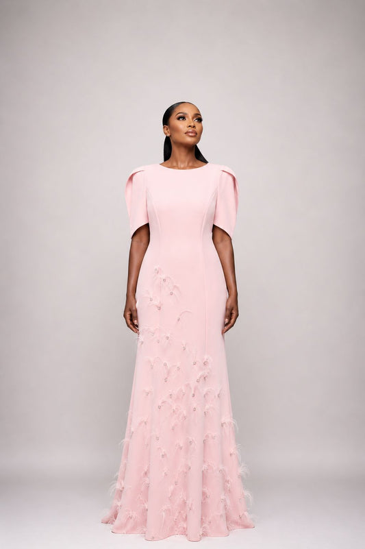 Blush Feather Grace Gown